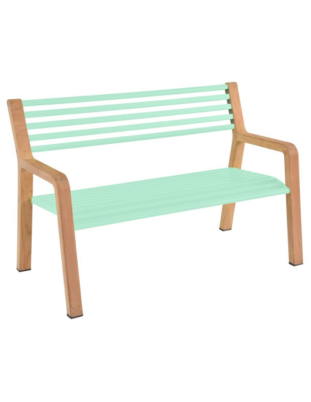 Teak bench Somerset with metal slats | FERMOB - 23