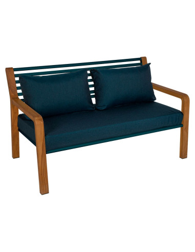 Teaková 2-místná lavička Somerset s čalouněním | FERMOB-1