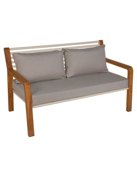 Teaková 2-místná lavička Somerset s čalouněním | FERMOB-3