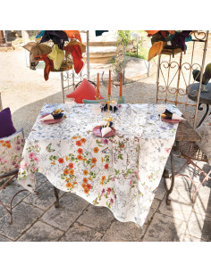 Tablecloth with print Gravure, 170x170 | TESSITURA TOSCANA TELERIE - 2 2