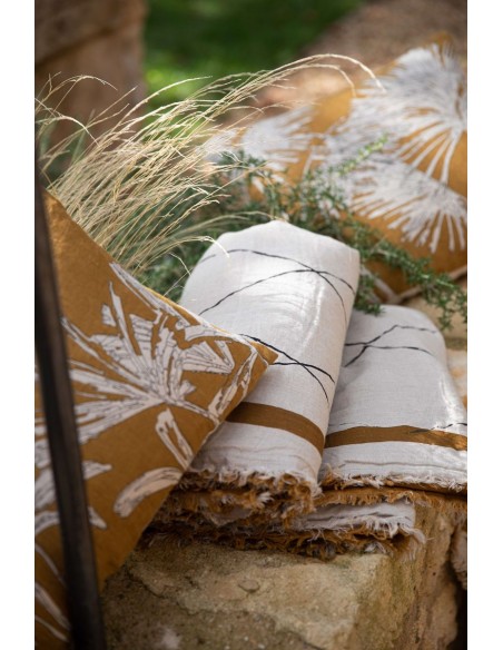 Lněný povlak polštáře Zeff-bronze 45x45 | VIVARAISE-3