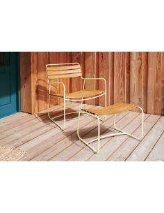 Surprising metal armchair with teak | FERMOB - 22 2
