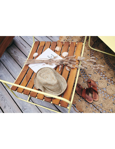 Kovové křeslo Surprising s teakem | FERMOB-31