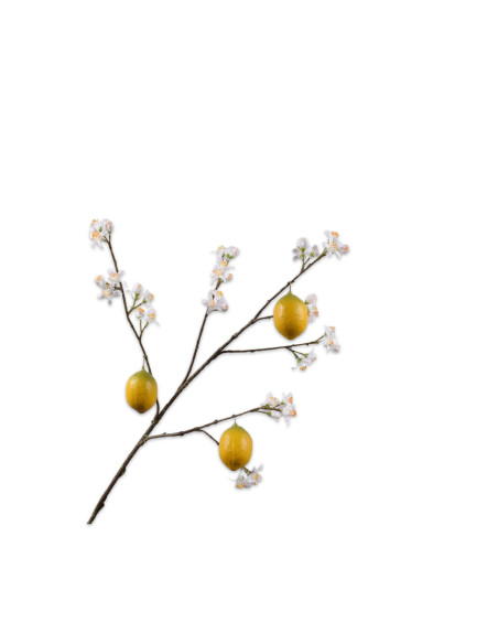 Větev citroníku s květy a plody d. 96cm | SILK - KA-1