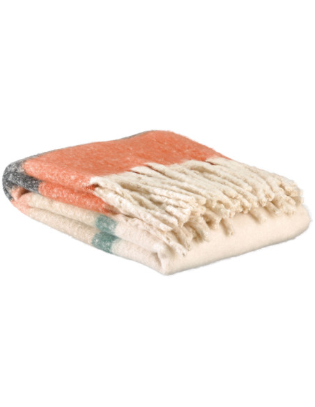 Pléd Isabel 130x160cm barevný pruh s červenou | VIVARAISE-1