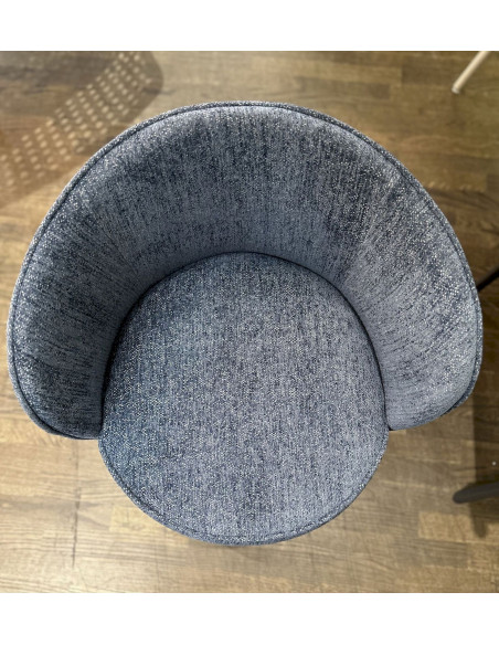 Křesílko Alice v modrém, melírovaném potahu | LIVIN´UP