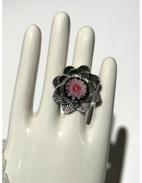 Ozdobný prsten s lotosem | dovoz Indie