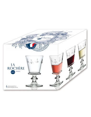 Sada 4 čirých sklenic na víno Včela  | LA ROCHÈRE-3
