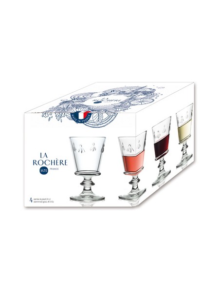 Sada 4 čirých sklenic na víno Včela  | LA ROCHÈRE-3