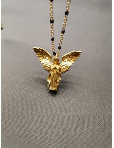 Chain with black beads and angel pendant | PIOU PIOU - 2 2