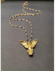 Chain with black beads and angel pendant | PIOU PIOU - 2