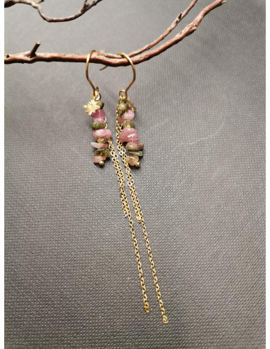 Zlaté náušnice s turmalínem| PIOU PIOU