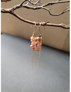 Gold earrings with sunstone| PIOU PIOU
