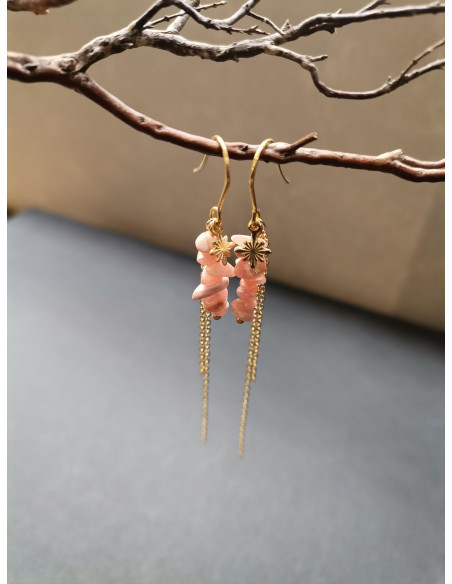 Zlaté náušnice se slunečním kamenem| PIOU PIOU