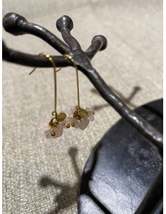 Zlaté náušnice s růženínem| PIOU PIOU