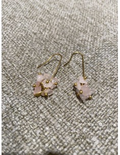 Zlaté náušnice s růženínem| PIOU PIOU 2