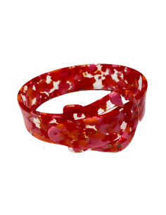 Náramek ve tvaru pásku, mramorovaný červený | FRANCINE BRAMLI