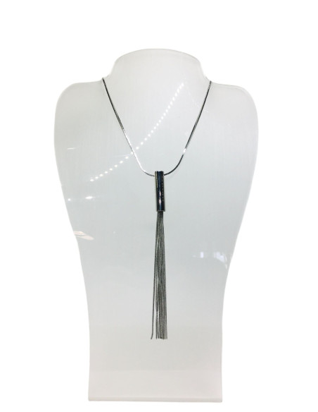 Řetízkový náhrdelník se střapcem, stříbrný | FRANCINE BRAMLI c
