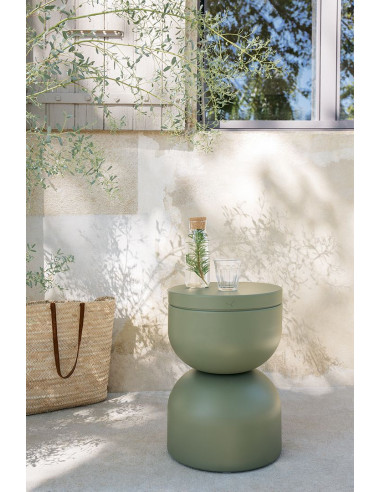 Piapolo metal table/stool with storage space | FERMOB - 49