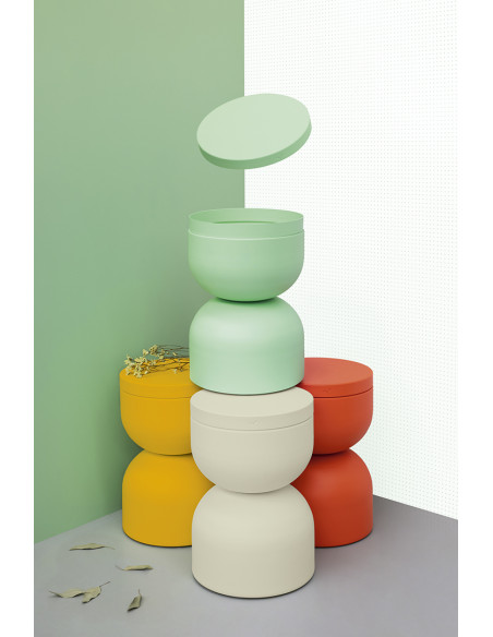 Piapolo metal table/stool with storage space | FERMOB - 56