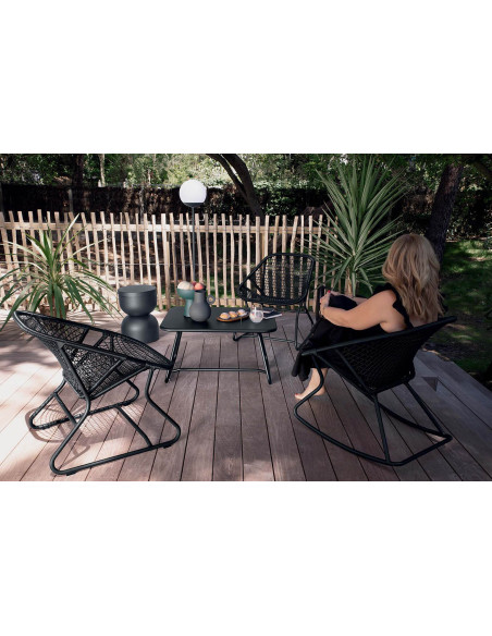 Piapolo metal table/stool with storage space | FERMOB - 59