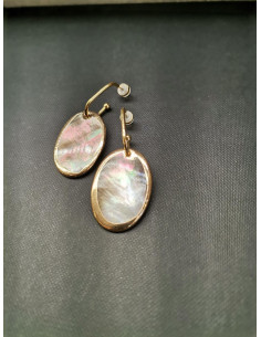 Hanging earrings with oval pearl trim | PIOU PIOU - 1 2