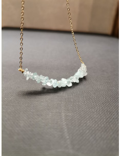 Řetízek zlatý s kamínky aquamarínu|PIOU PIOU - 1 2