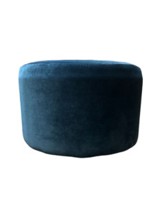 Čalouněný puf Rondo ø57, petrolejový samet | HOME SPIRIT