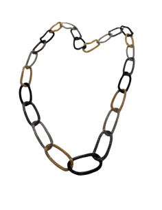 Náhrdelník řetězový, mix odstínů noci | KLÉO PARIS - 1