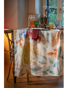 Tablecloth with print Foliage, 160x230 | TESSITURA TOSCANA TELERIE - 2 2