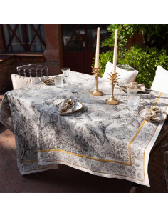 Lněný ubrus s potiskem Tantra, 160x230 | TESSITURA TOSCANA TELERIE 2