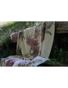 Bavlněný pléd s potiskem Munai 135x170 | TESSITURA TOSCANA TELERIE - 1 2