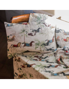 Bavlněný pléd s potiskem Paseo 135x170 | TESSITURA TOSCANA TELERIE