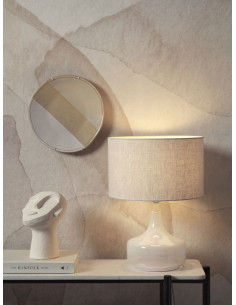 Stolní skleněná lampa Reykjavik se stínítkem světlý len |... 2