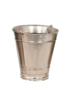 Dekorační kovový kyblík ve stříbrné barvě M | dovoz Indie