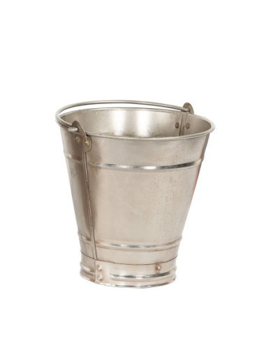 Dekorační kovový kyblík ve stříbrné barvě S | dovoz Indie