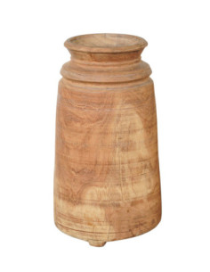 Teaková váza v přírodním odstínu dřeva | dovoz Indie