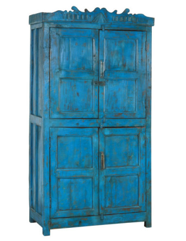 Teaková původní skříň v modré patinované barvě | dovoz Indie