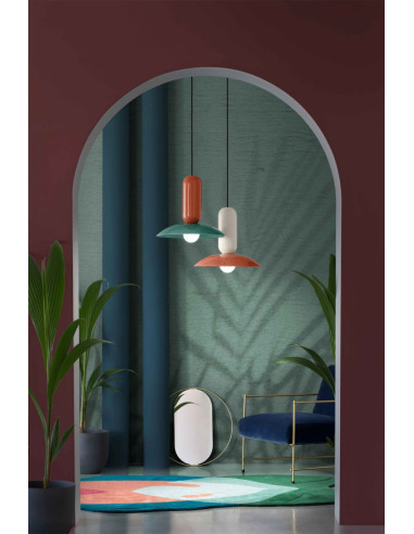 Závěsné svítidlo PAU C2630 krémové a červené |...