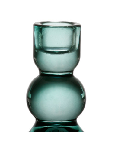 Skleněný svícen Alphe, zelenomodrý | CÔTÉ TABLE