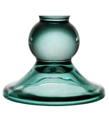 Skleněný svícen Alphe, zelenomodrý | CÔTÉ TABLE