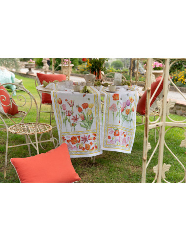 Lněný běhoun s potiskem Tuli 50x170 | TESSITURA...