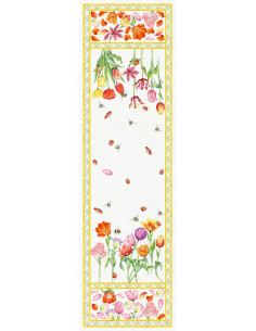 Lněný běhoun s potiskem Tuli 50x170 | TESSITURA TOSCANA...