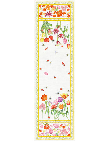 Lněný běhoun s potiskem Tuli 50x170 | TESSITURA...