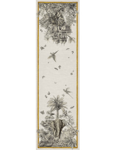 Lněný běhoun s potiskem Tantra 50x170 | TESSITURA TOSCANA...