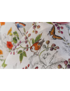 Linen runner with Gravure print, 45x170 | TESSITURA TOSCANA TELERIE - 1 2