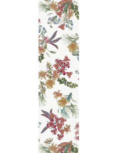 Linen runner with Eradea print, 45x170 | TESSITURA TOSCANA TELERIE - 1