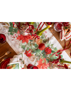 Lněný běhoun s vánočním potiskem Garland Glee 45x170| TESSITURA TOSCANA TELERIE a 2