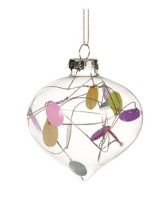 Vánoční ozdoba – závěsná skleněná cibulka s drátkem a...