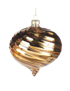 Christmas ornament - glass bulb in gold colour with high gloss | GOODWILL - 1
